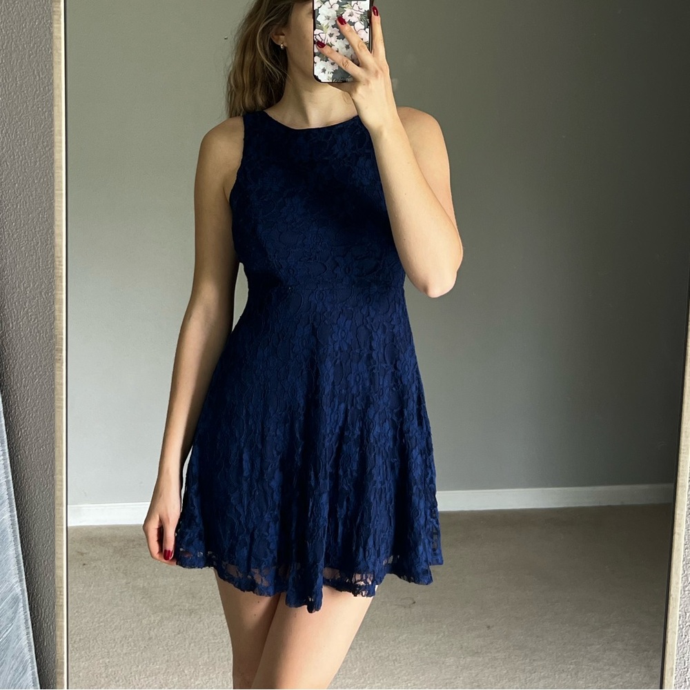 Speechless Navy Skater dress